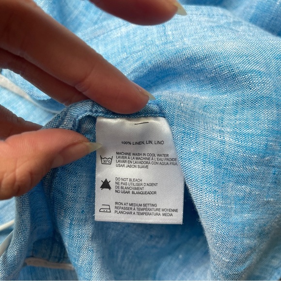 Report Collection Heritage 100% Linen Short Sleeve Button-Up Shirt - Picture 7 of 11